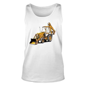 Backhoe Excavator Construction Operator Heavy Equipment Unisex Tank Top | Mazezy