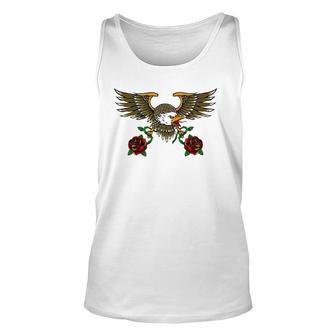 Bald Eagle American Traditional Tattoo Style Unisex Tank Top | Mazezy
