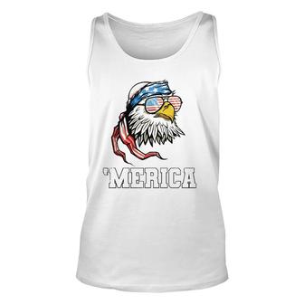 Bald Eagle Usa Flag Merica 4Th Of July Patriotic Unisex Tank Top | Mazezy