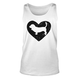 Basset Hound Dog Lover Heart Unisex Tank Top | Mazezy