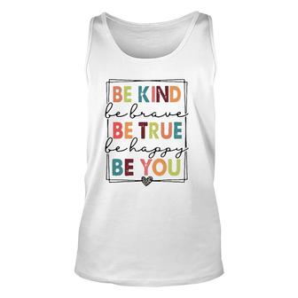 Be Kind Be Brave Be True Be Happy Be You Leopard Heart Unisex Tank Top | Mazezy