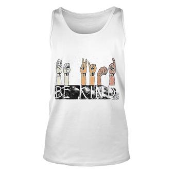 Be Kind Sign Language Inspirational Graphic Letter Print Unisex Tank Top - Thegiftio UK