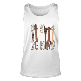 Be Kind Sign Language Unisex Tank Top | Mazezy