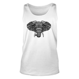 Beautiful African Elephant In Mandala Style, African Animals Tank Top | Mazezy