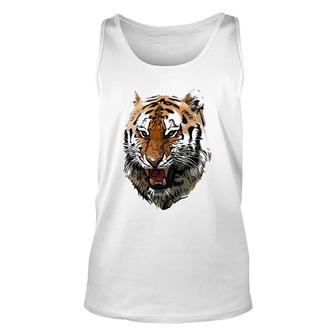 Bengal Tiger Growling For Tiger Lovers Unisex Tank Top | Mazezy