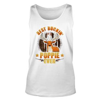 Mens Best Buckin' Poppie Ever Deer Hunting Fathers Day Tank Top | Mazezy