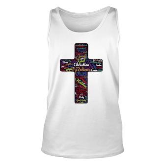 Biblical Christian Cross God Faith Gift Unisex Tank Top | Mazezy