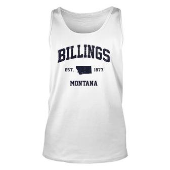 Billings Montana Mt Usa Vintage State Athletic Style Gift Unisex Tank Top | Mazezy