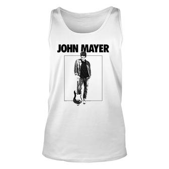 Black And White Johns Mayer Face Beautiful Design Art Music Unisex Tank Top | Mazezy