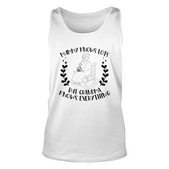 Black Awesome Mummy Knows Lots But Grandma Knows Everything Unisex Tank Top - Thegiftio UK
