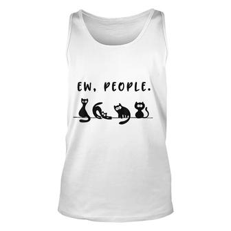 Black Cat Funny Womens People Meowy Cat Lovers Unisex Tank Top - Thegiftio