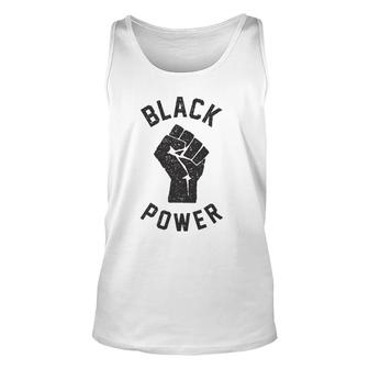 Black Power Raised Fist Vintage Unisex Tank Top | Mazezy DE