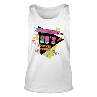 Born In The 90S Forever Young Retro Style Large Unisex Tank Top - Thegiftio UK