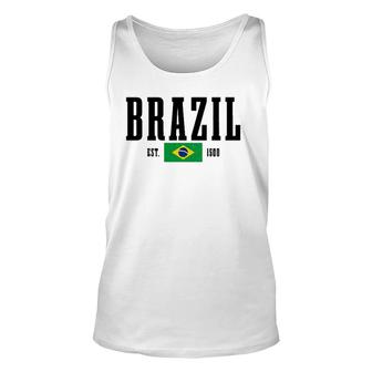 Brazil Est 1500 Brasil Brasilian Brazilian Flag Pride Pullover Tank Top | Mazezy