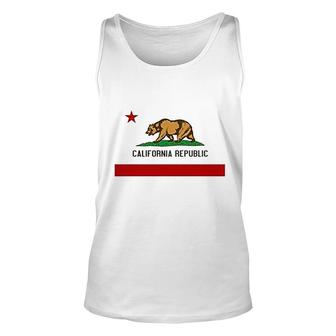 California State Flag Republic Los Angeles Bear Unisex Tank Top | Mazezy