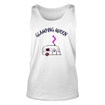 Camping And Glamping Tees Glamping Queen Happy Glamper Tee Unisex Tank Top | Mazezy