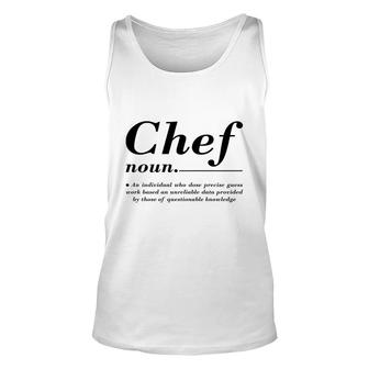 Chef Definition Profession Job Career Definition Unisex Tank Top - Thegiftio UK