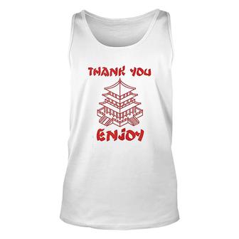 Chinese Food Take Out Box Thank You Enjoy House Cute Red Unisex Tank Top - Thegiftio UK