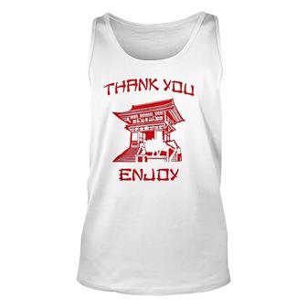 Chinese Take Out Thank You Enjoy Costume Red Unisex Tank Top - Thegiftio UK
