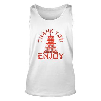 Chinese Take Out Thank You Enjoy Food Asian Chinese Takeout Unisex Tank Top - Thegiftio UK