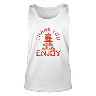 Chinese Take Out Thank You Enjoy Food Asian Chinese Takeout Unisex Tank Top - Thegiftio