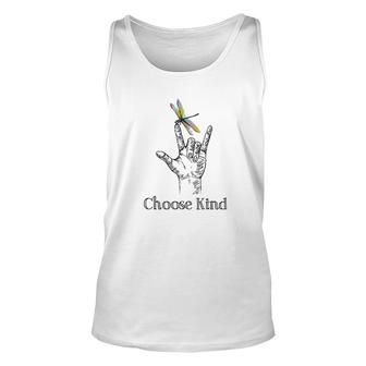 Choose Kind Dragonfly I Love You Unisex Tank Top | Mazezy