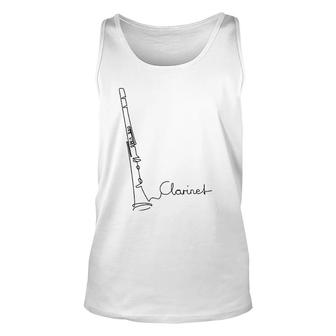 Clarinet Player Music Orchestra Design One-Line Clarinet Unisex Tank Top | Mazezy