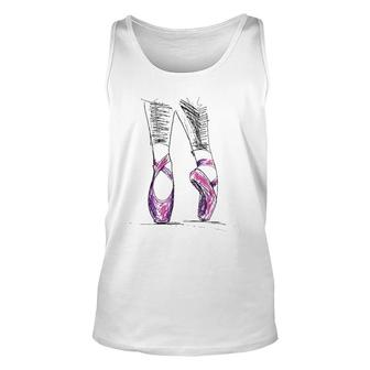 Cool Ballerina Ballet Shoes Toe Dancing Dance Unisex Tank Top | Mazezy