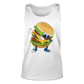 Cool Dabbing Burger Street Dancer Hamburger Lover Raglan Baseball Tee Tank Top | Mazezy DE