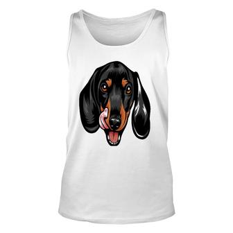 Cool Dachshund Dog Face Gift Unisex Tank Top | Mazezy