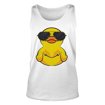 Cool Duckie Sunglasses Duckling Funny Ducky Rubber Duck Unisex Tank Top | Mazezy