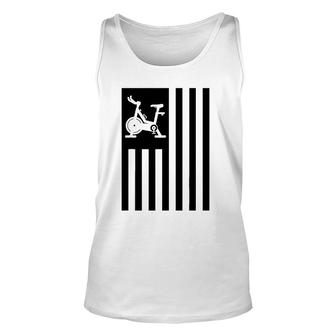 Cool Spin Class Bike American Flag Gym Workout Spinning Tank Top | Mazezy