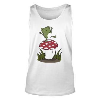 Cottagecore Mushroom Aesthetic Turtle Frog Animal Lover Unisex Tank Top | Mazezy
