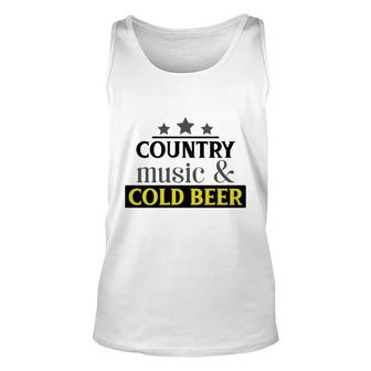 Country Music Lover Cold Beer Cool Hobby Unisex Tank Top - Thegiftio