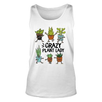 Crazy Plant Lady Funny Gardening Plant Lovers Tee Unisex Tank Top | Mazezy