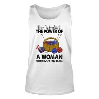 Crochet And Knitting Woman Unisex Tank Top | Mazezy