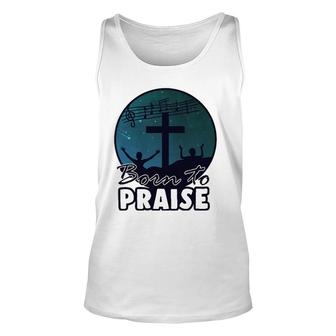 Cross Praise Choir Music Church Singer Jesus Singing Gift Unisex Tank Top | Mazezy