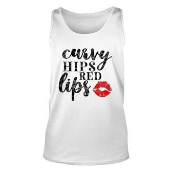 Curvy Hips Red Lips Cute Unisex Tank Top - Thegiftio UK
