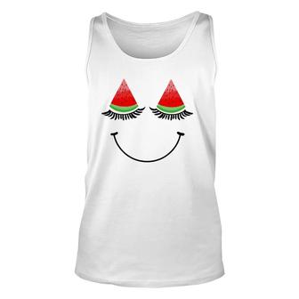 Cute Beautiful Watermelon Eyes Adorable Gift Unisex Tank Top | Mazezy