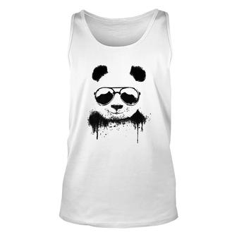 Cute Giant Panda, Bear With Sunglasses Unisex Tank Top | Mazezy