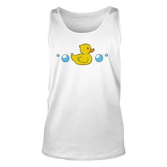 Cute Rubber Duck In Water Love Rubber Ducks Unisex Tank Top | Mazezy