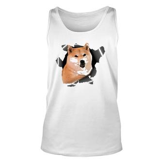 Cute Shiba Inu Torn Cloth - Shiba Inu Lover Dog Owner Puppy Unisex Tank Top | Mazezy
