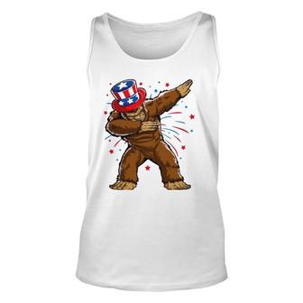 Dabbing Bigfoot 4Th Of July S Sasquatch American Flag Unisex Tank Top | Mazezy UK