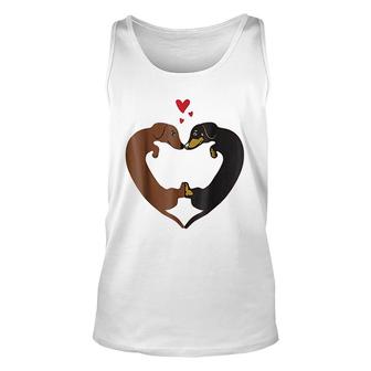 Dachshund Heart Valentine Day Unisex Tank Top | Mazezy
