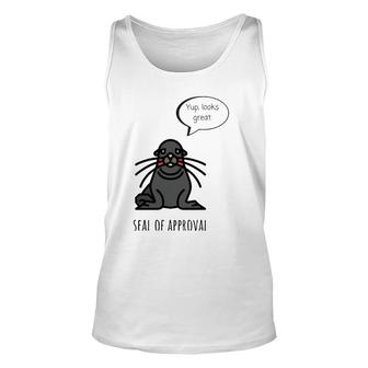 Dad Joke Seal Of Approval Gift For Woman Or Girl Unisex Tank Top | Mazezy