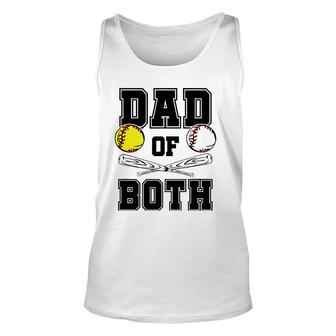 Dad Of Both Dad Of Ballers Funny Baseball Softball Unisex Tank Top | Mazezy