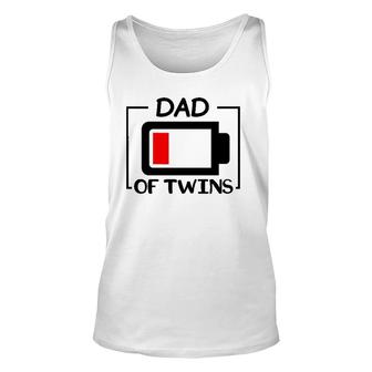 Dad Of Twins Low Battery Tired Twins Dad Unisex Tank Top | Mazezy