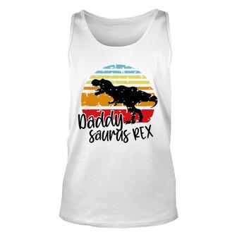 Daddysaurus Black Retro Circle Colors Art Unisex Tank Top - Thegiftio