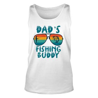Dad's Fishing Buddy Cute Fish Sunglasses Youth Kids Premium Unisex Tank Top | Mazezy