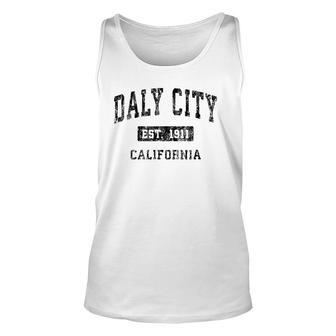 Daly City California Ca Vintage Sports Design Black Design Unisex Tank Top | Mazezy